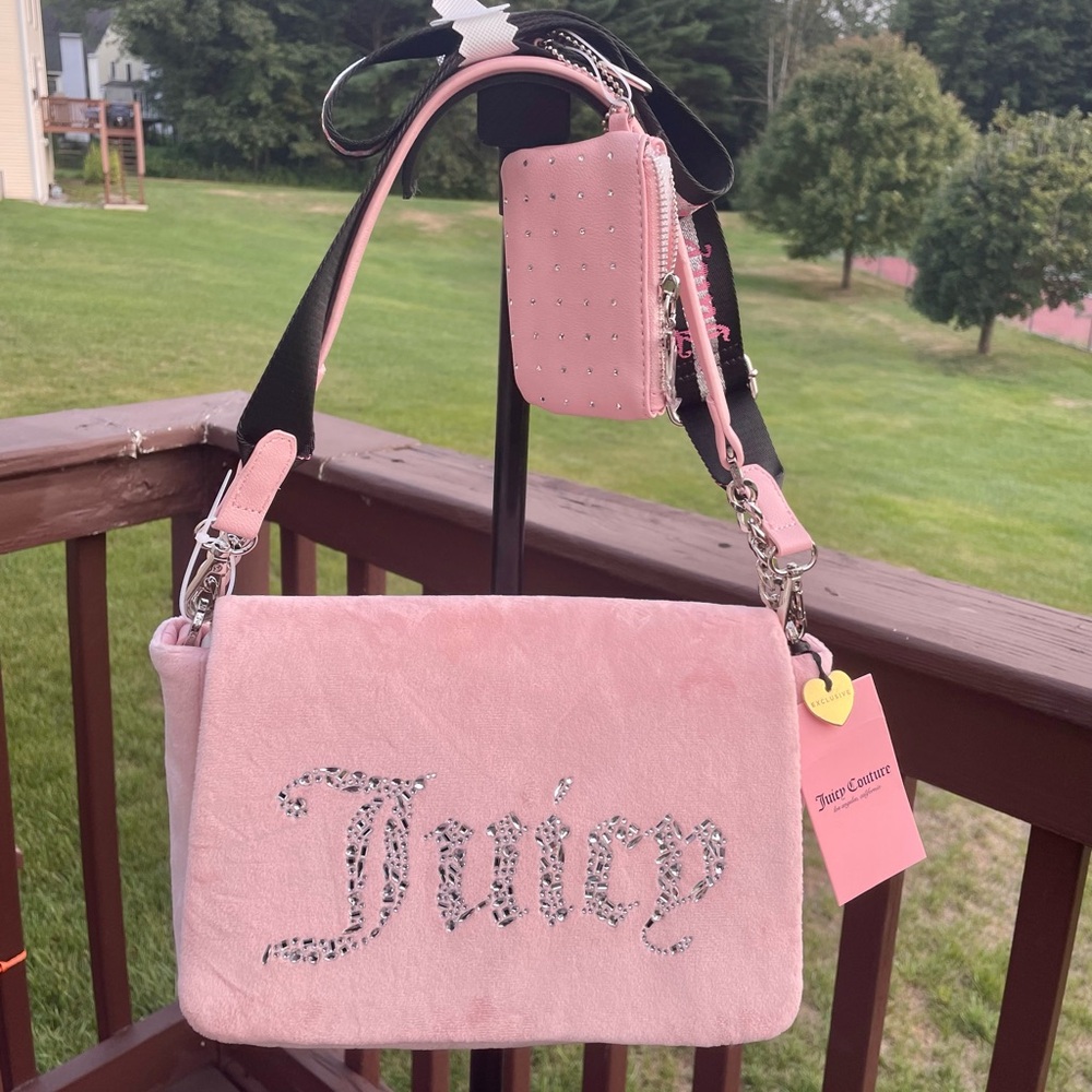 Juicy Couture All That Glitters Flap Shoulder Bag Pink Diamond NWT